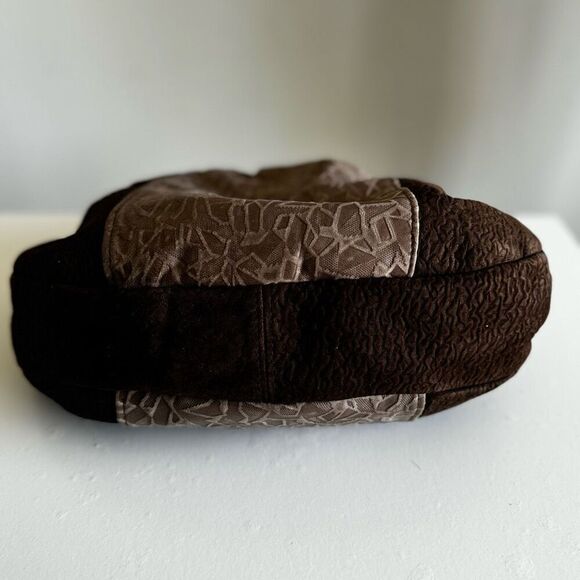 Vintage Patchwork Leather Wooden Handle Clutch With Stones - Picture 8 of 11